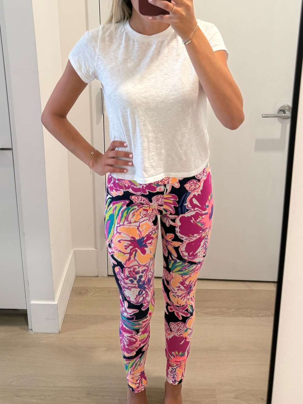 Lilly Pulitzer Pink Multicolor Floral Kids Leggings